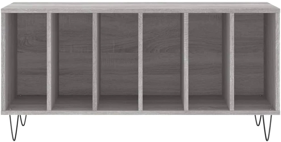 Vinilinių plokštelių spintelė, pilka, 100x38x48cm, mediena