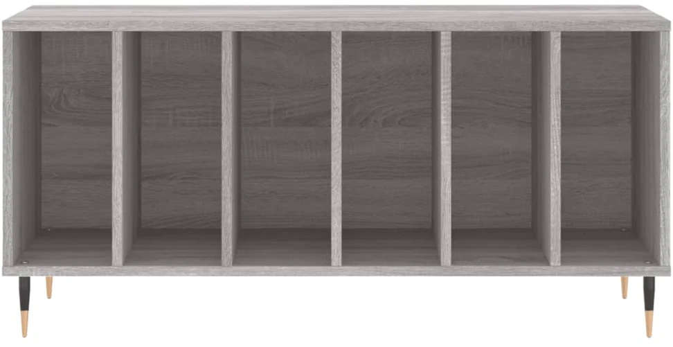 Vinilinių plokštelių spintelė, pilka, 100x38x48cm, mediena