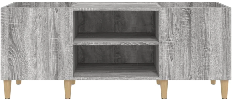 Vinilinių plokštelių spintelė, pilka, 121x38x48cm, mediena