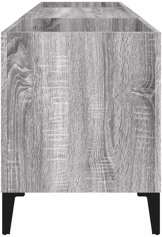 Vinilinių plokštelių spintelė, pilka, 121x38x48cm, mediena