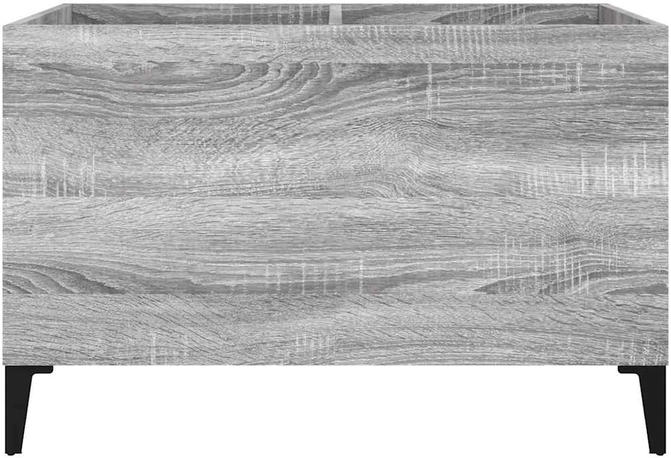 Vinilinių plokštelių spintelė, pilka, 74,5x38x48cm, mediena