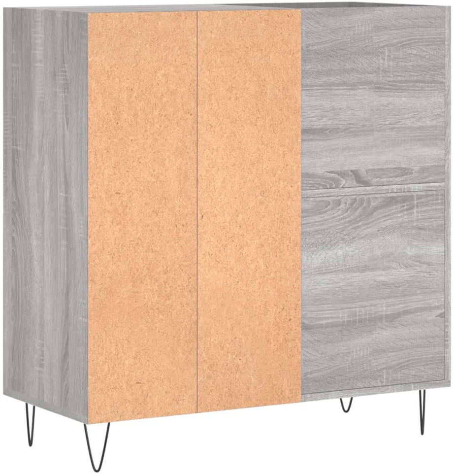 Vinilinių plokštelių spintelė, pilka, 84,5x38x89cm, mediena