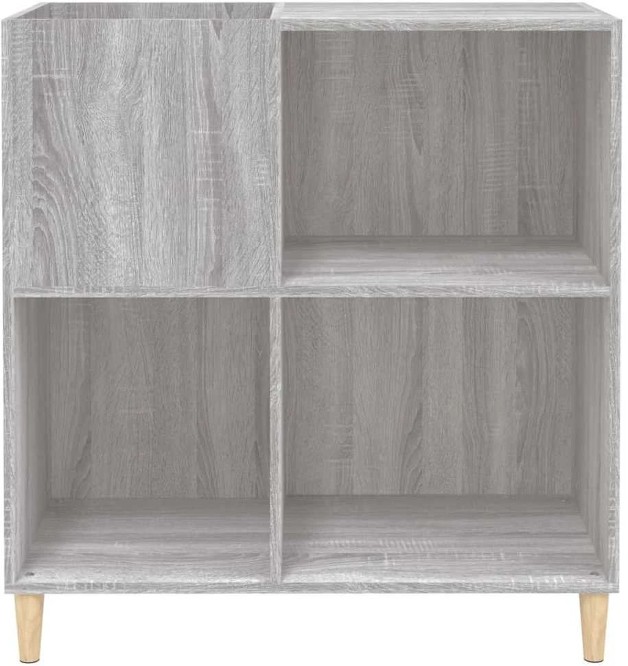 Vinilinių plokštelių spintelė, pilka, 84,5x38x89cm, mediena