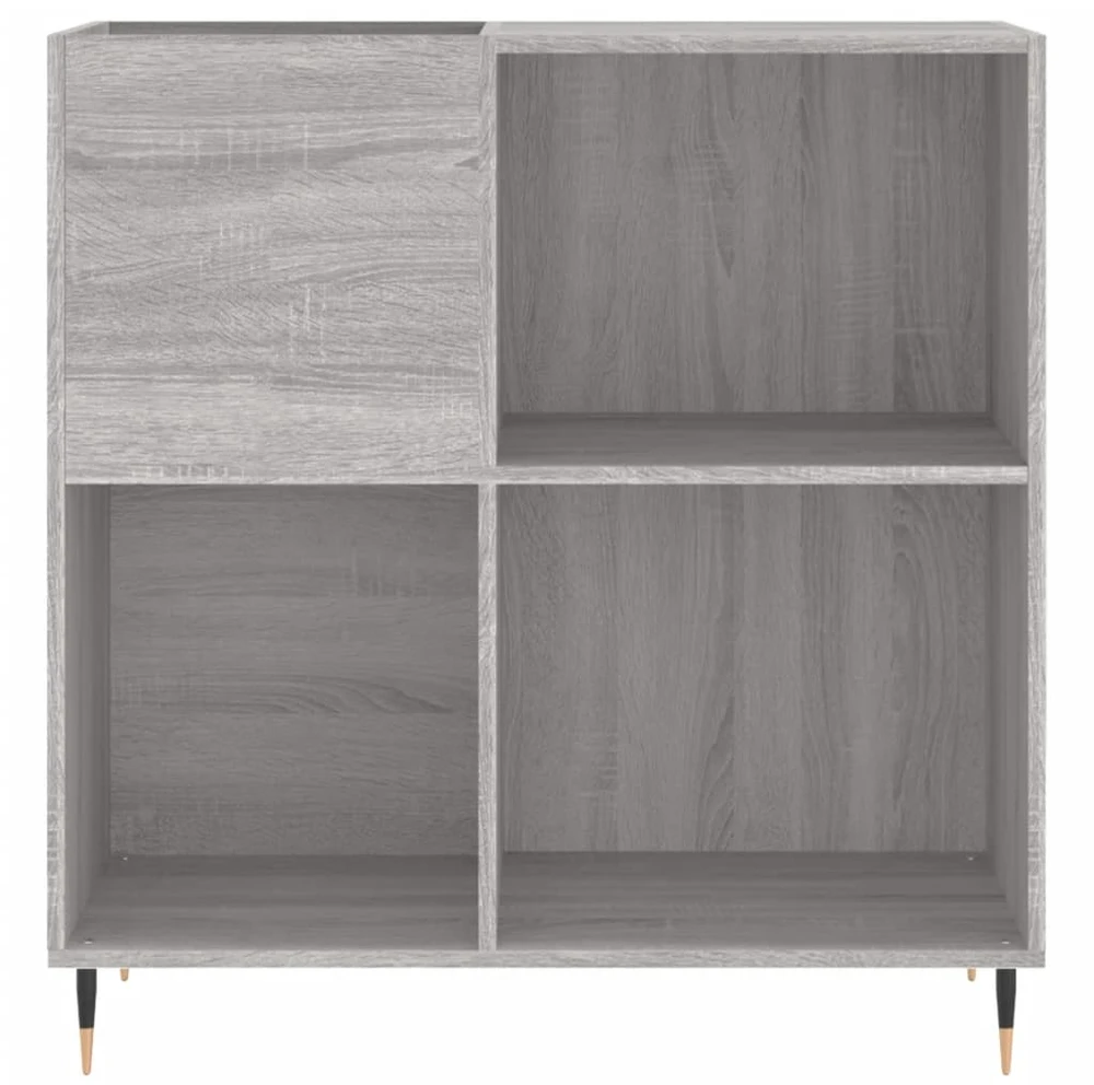 Vinilinių plokštelių spintelė, pilka, 84,5x38x89cm, mediena