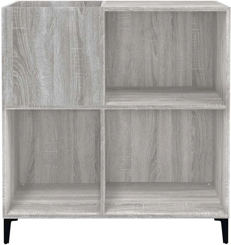 Vinilinių plokštelių spintelė, pilka, 84,5x38x89cm, mediena