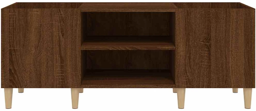 Vinilinių plokštelių spintelė, ruda, 121x38x48cm, mediena