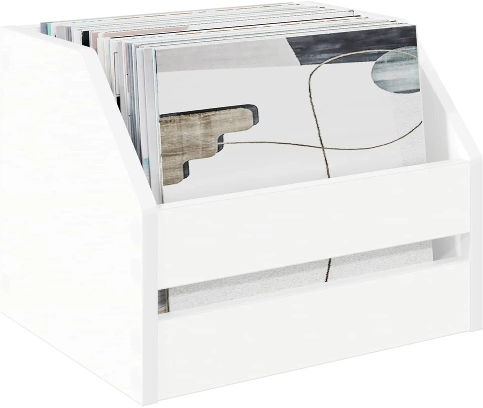 Vinilo albumų dėžė 2 vnt. Balta 38 x 30 x 29 cm