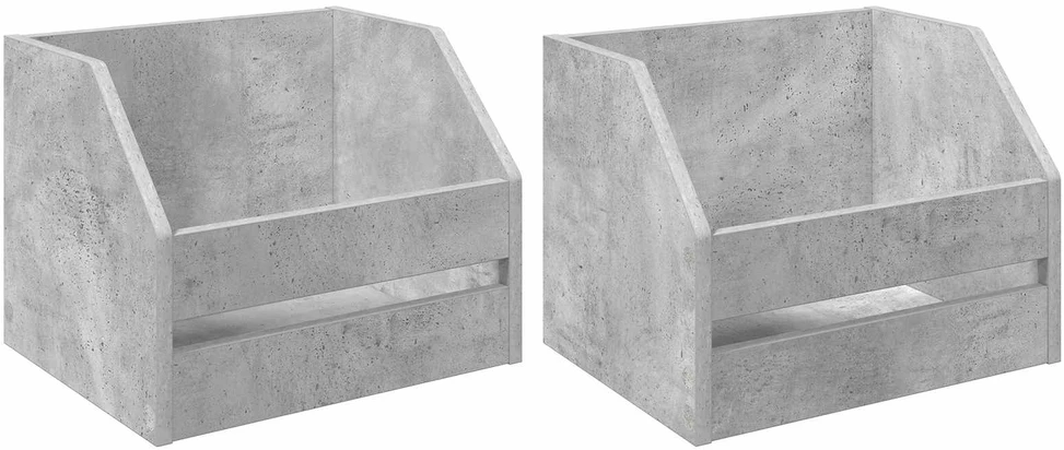 Vinilo albumų dėžė 2 vnt. Betono pilka 38 x 30 x 29 cm