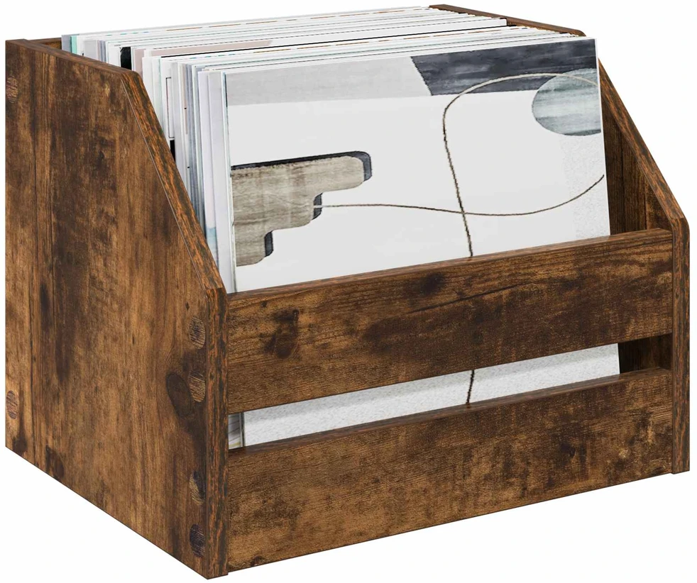 Vinilo albumų dėžė 2 vnt. Dūminio ąžuolo 38 x 30 x 29 cm