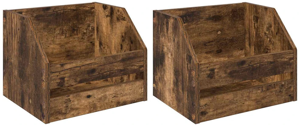 Vinilo albumų dėžė 2 vnt. Dūminio ąžuolo 38 x 30 x 29 cm