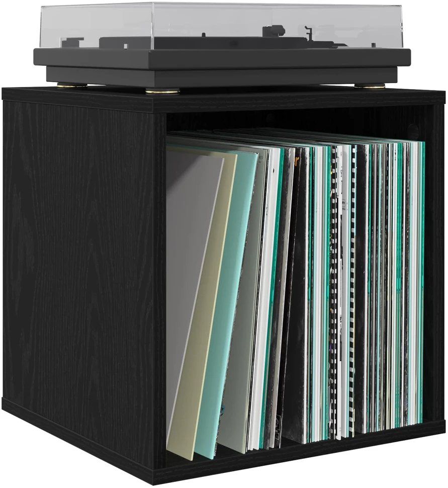 Vinilo albumų dėžė 2 vnt. Juodojo ąžuolo 37 x 36,5 x 38 cm