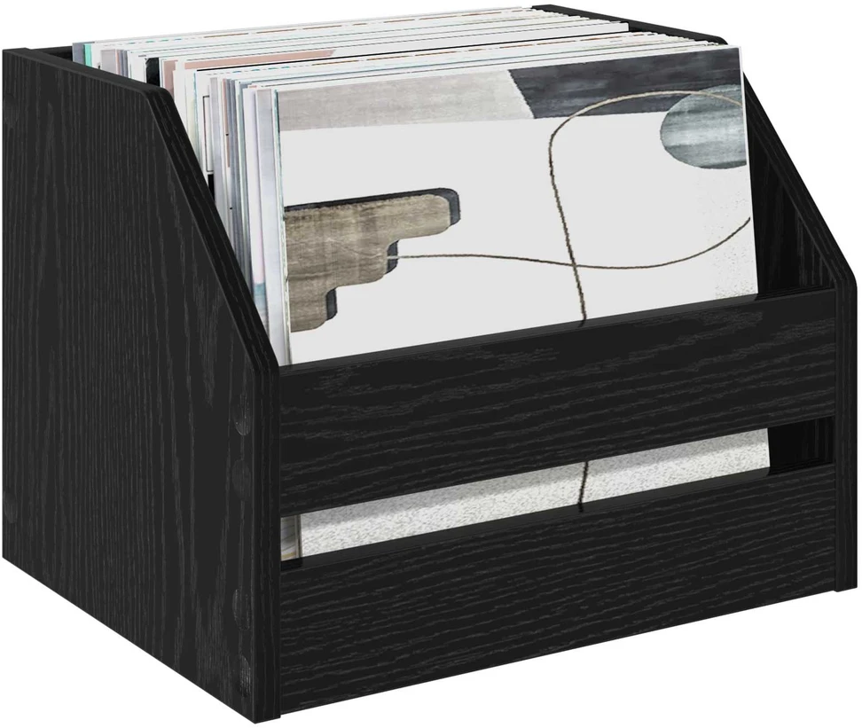 Vinilo albumų dėžė 2 vnt. Juodojo ąžuolo 38 x 30 x 29 cm