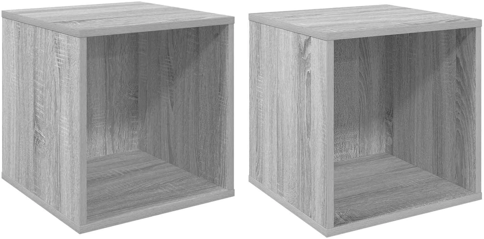 Vinilo albumų dėžė 2 vnt. Pilka Sonoma 37 x 36,5 x 38 cm