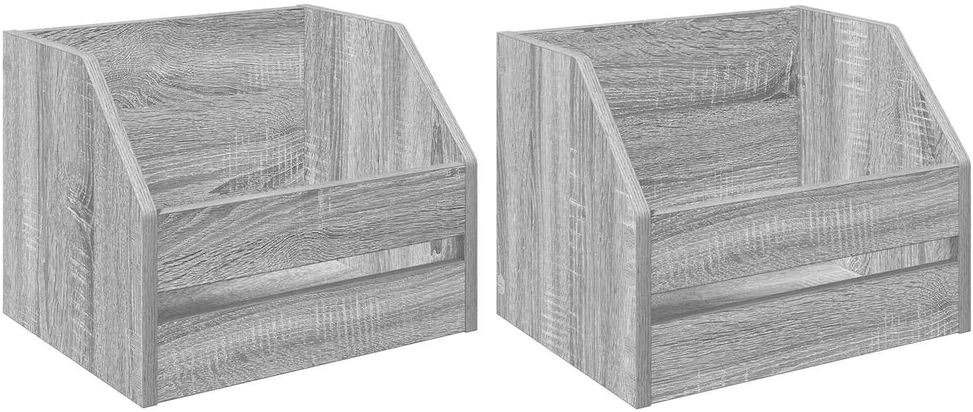 Vinilo albumų dėžė 2 vnt. Pilka Sonoma 38 x 30 x 29 cm
