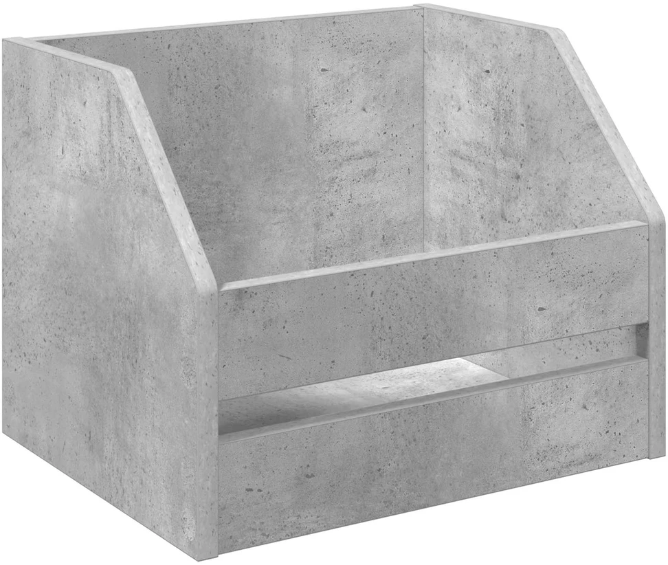 Vinilo albumų dėžė Betono pilka 38 x 30 x 29 cm