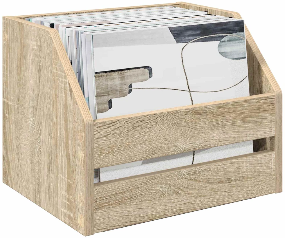 Vinilo albumų dėžė Sonoma ąžuolas 38 x 30 x 29 cm