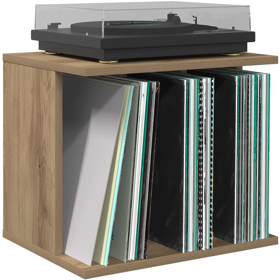 Vinilo įrašų saugojimas Artisano ąžuolo 42 x 33 x 36 cm