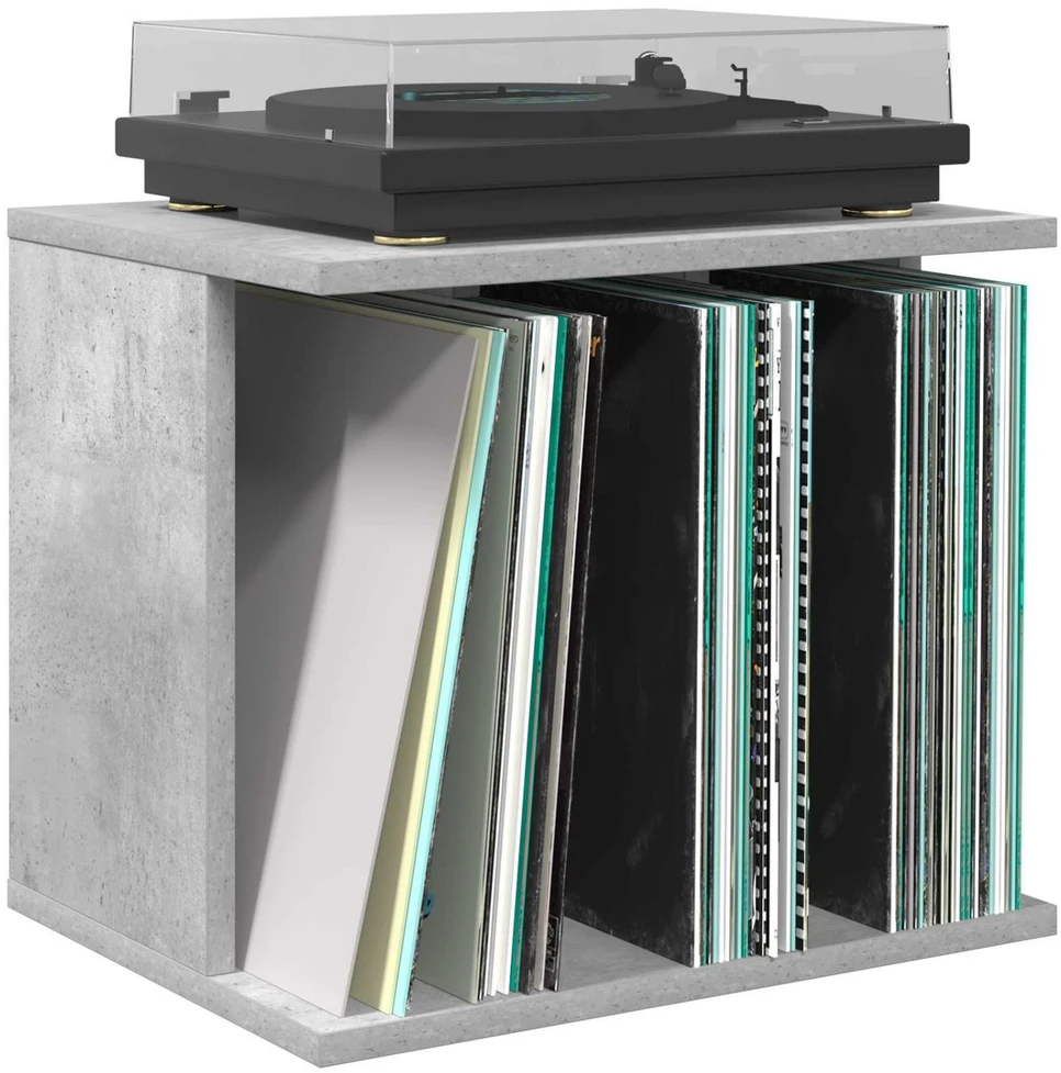 Vinilo įrašų saugojimas Betono pilka 42 x 33 x 36 cm
