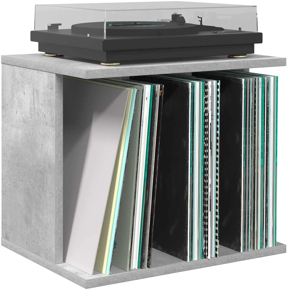 Vinilo įrašų saugojimas Betono pilka 42 x 33 x 36 cm