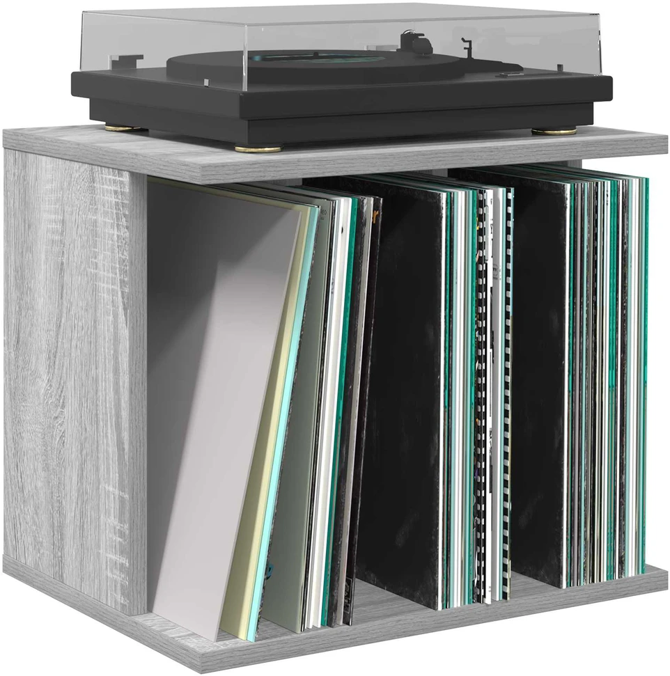 Vinilo įrašų saugojimas Pilka Sonoma 42 x 33 x 36 cm