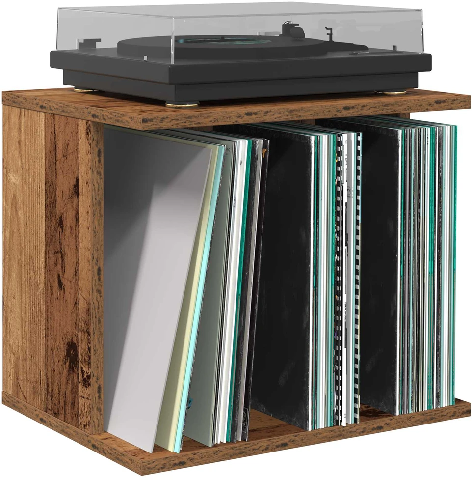 Vinilo įrašų saugojimas Ąžuolo mediena 42 x 33 x 36 cm
