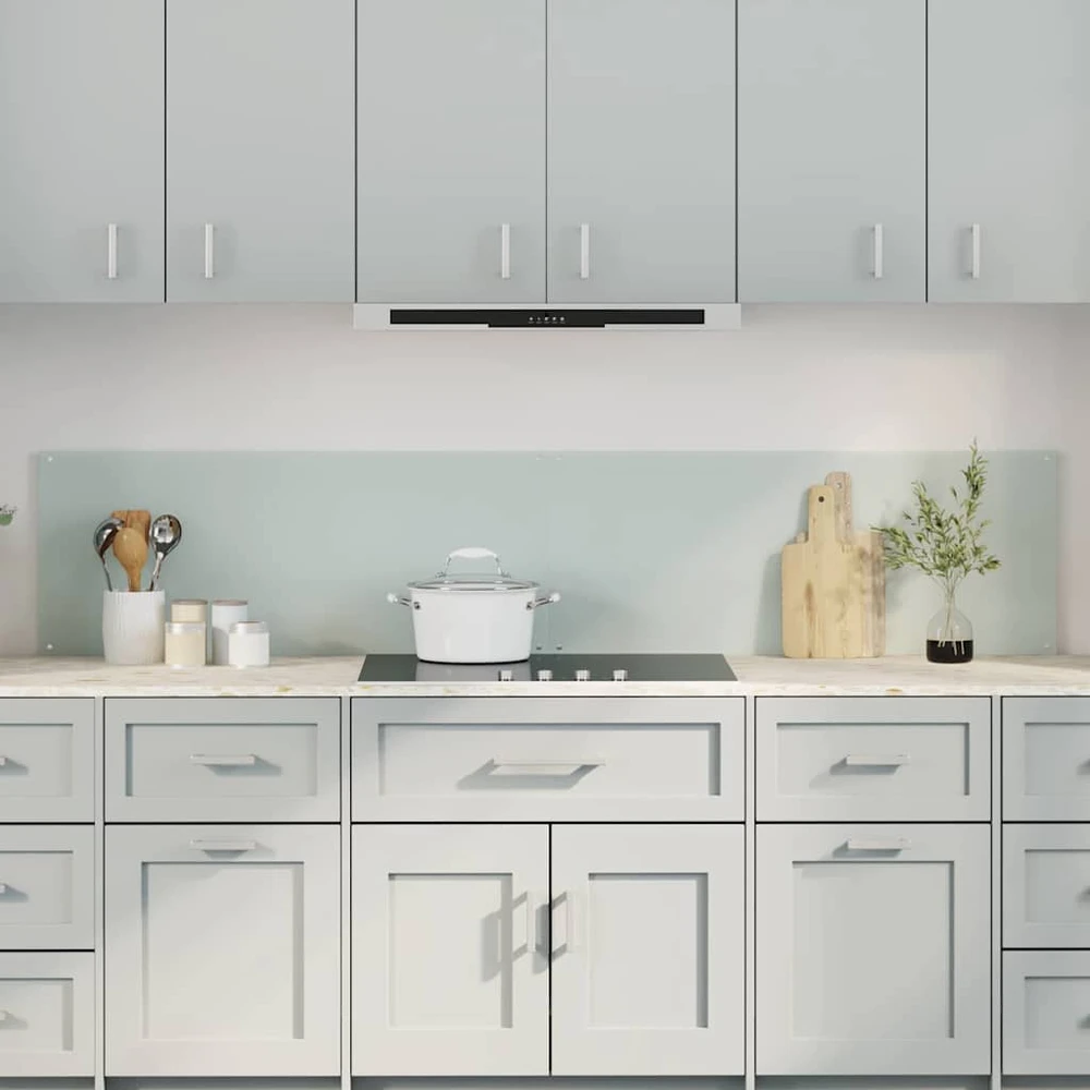 Virtuvės atbraila 2 vnt. Balta 100 x 40 cm grūdintas stiklas