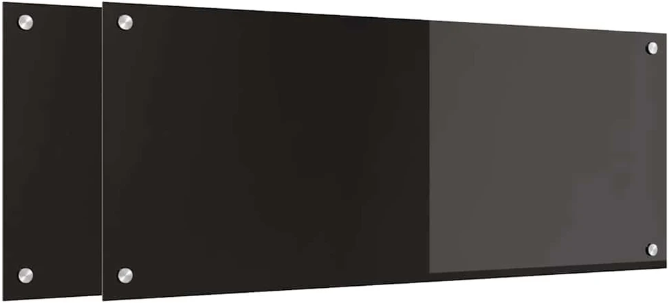 Virtuvės atbraila 2 vnt. Juoda 100 x 40 cm grūdintas stiklas