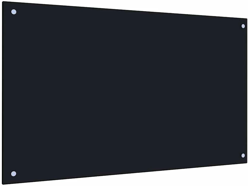 Virtuvės atbraila 2 vnt. Juoda 100 x 60 cm grūdintas stiklas