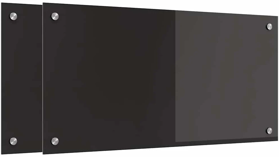 Virtuvės atbraila 2 vnt. Juoda 80 x 40 cm grūdintas stiklas