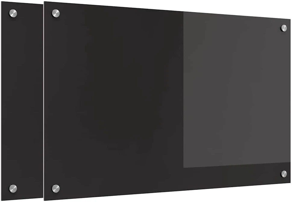 Virtuvės atbraila 2 vnt. Juoda 80 x 50 cm grūdintas stiklas