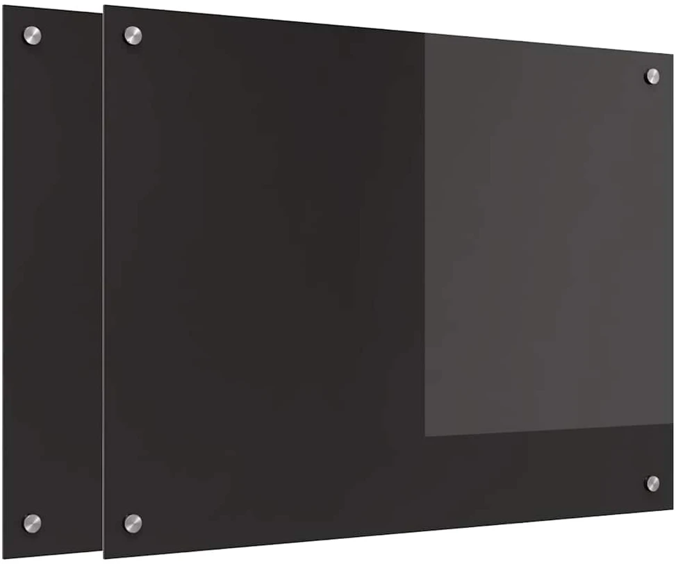 Virtuvės atbraila 2 vnt. Juoda 80 x 60 cm grūdintas stiklas