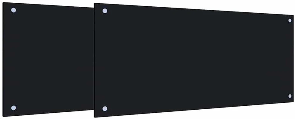 Virtuvės atbraila 2 vnt. Juoda 90 x 40 cm grūdintas stiklas