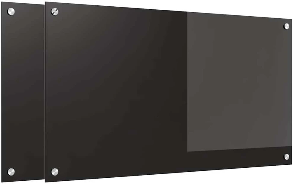 Virtuvės atbraila 2 vnt. Juoda 90 x 50 cm grūdintas stiklas