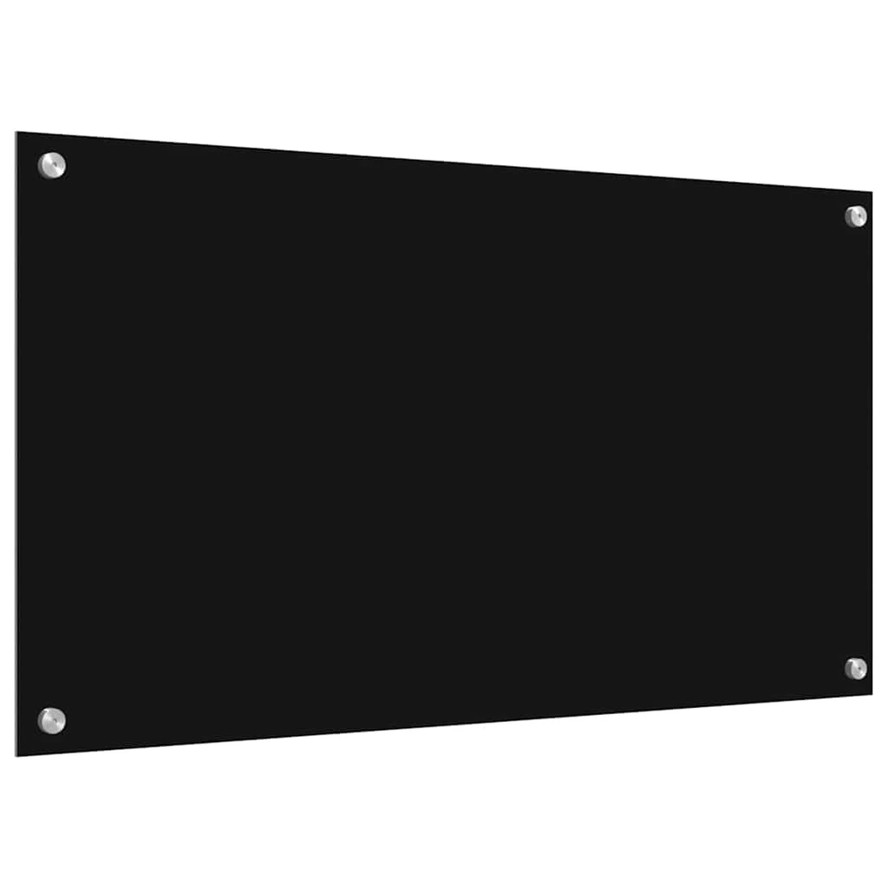 Virtuvės atbraila 2 vnt. Juoda 90 x 50 cm grūdintas stiklas