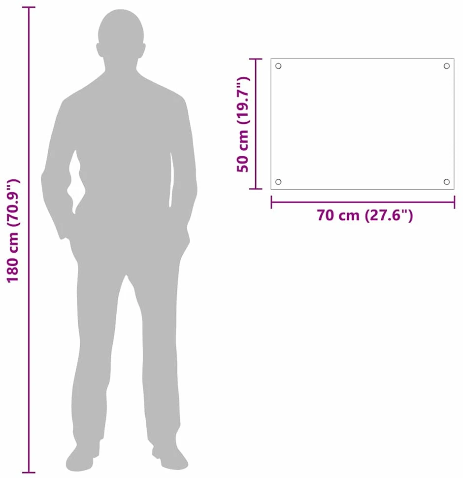 Virtuvės atbraila Juoda 70 x 50 cm grūdintas stiklas