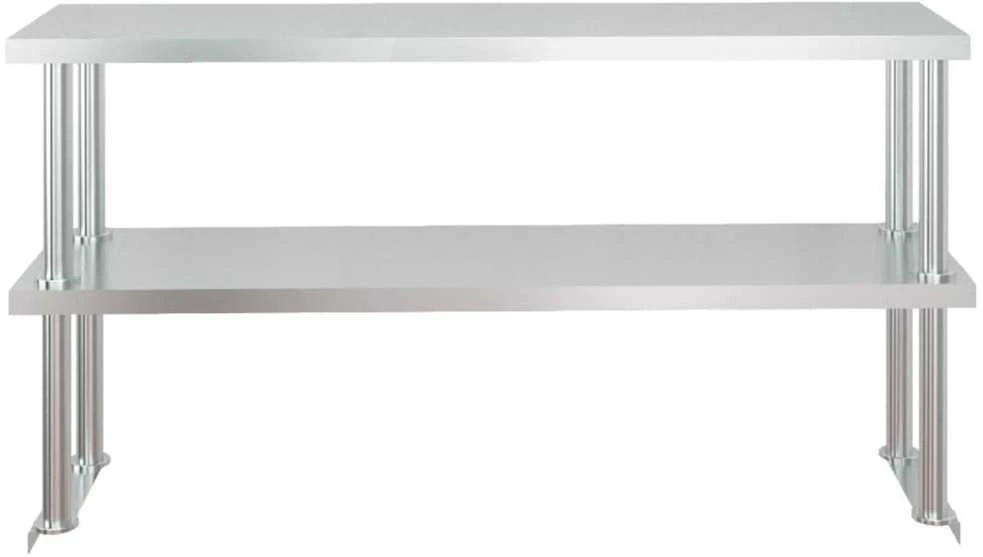 Virtuvės darbastalis su lentyna, 120x60x145cm, plienas