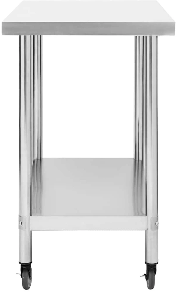 Virtuvės darbastalis su ratukais, 100x30x85cm, plienas