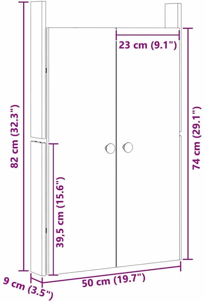 Virtuvės durys MEPPEL Balta 50 x 9 x 82 cm