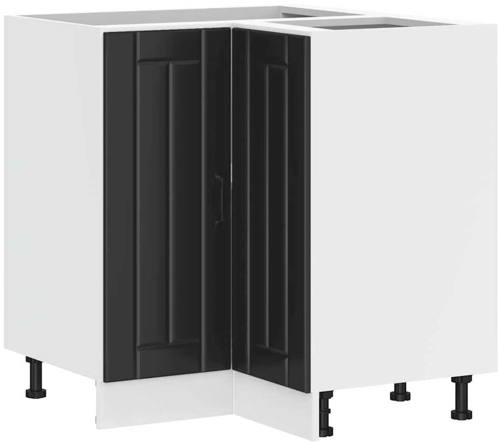 virtuvės kampinė spintelė "Lucca" Juodas Engineered Wood