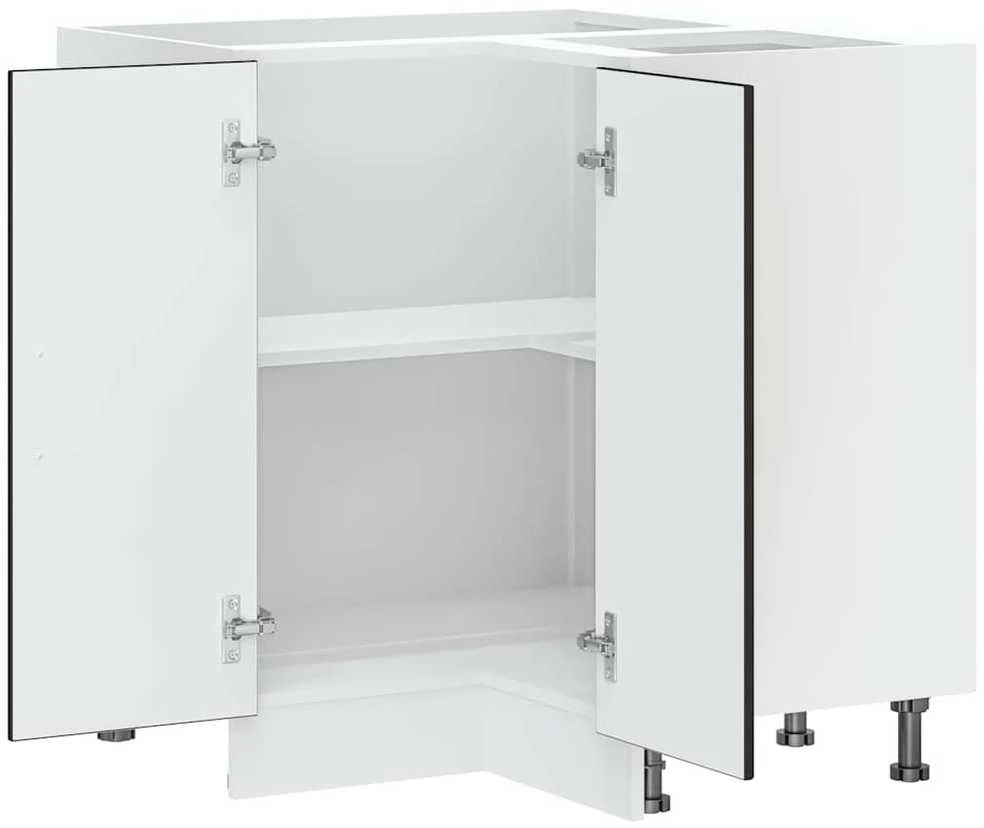 virtuvės kampinė spintelė "Lucca" Juodas Engineered Wood