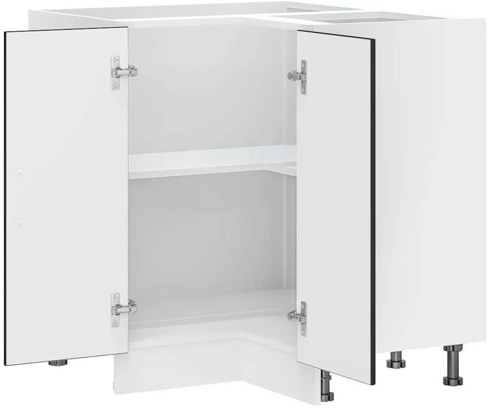 virtuvės kampinė spintelė "Lucca" Juodas Engineered Wood