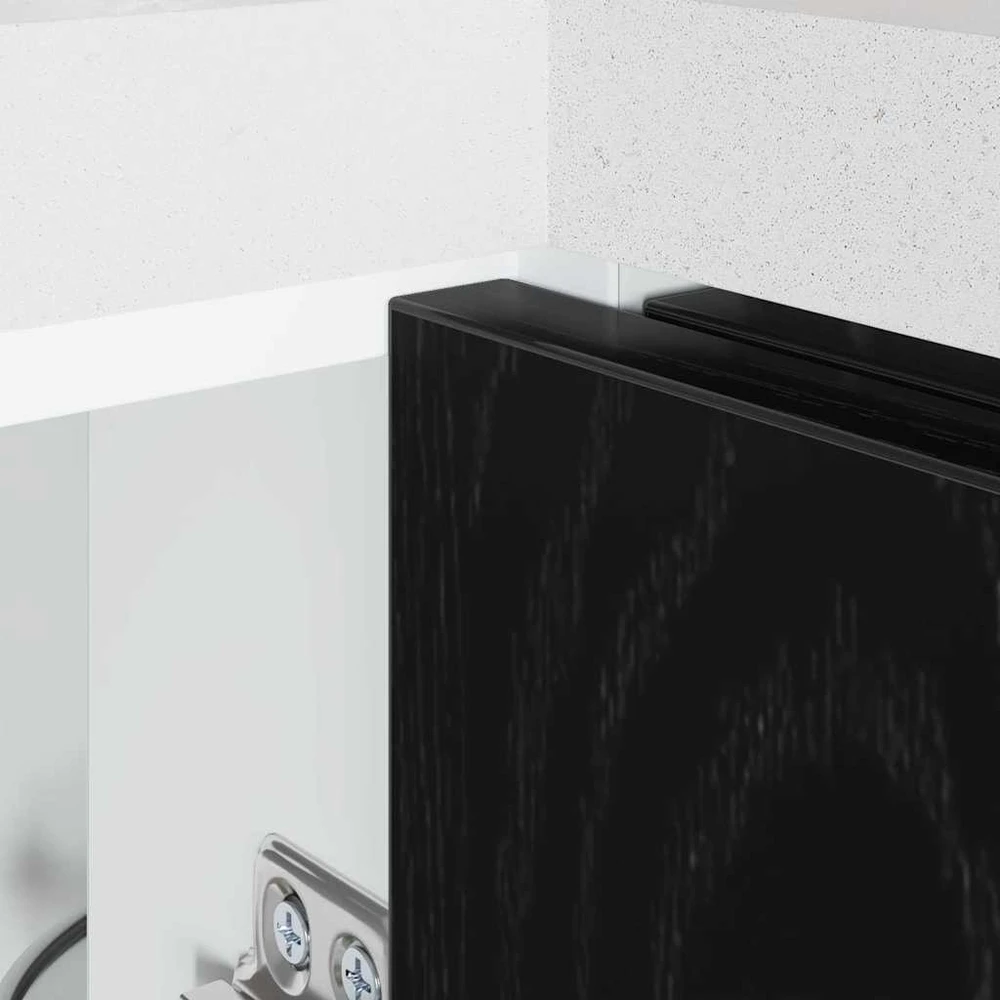Virtuvės kampinis baseino kabinetas juoda ąžuolo