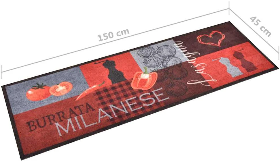 Virtuvės kilimas, 45x150cm, plaunamas, su pomidorais