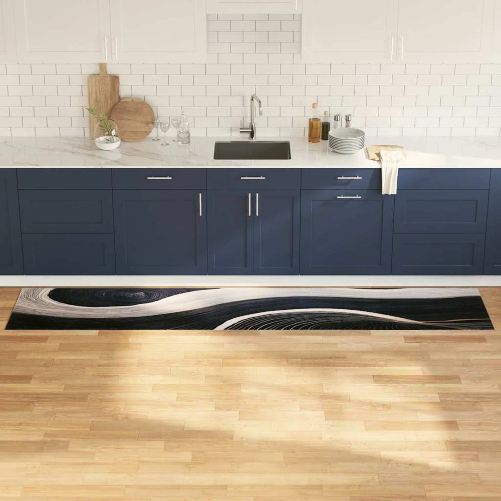 Virtuvės kilimas Juoda 300 x 60 cm Aksomas