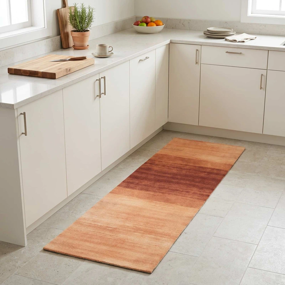 Virtuvės kilimas oranžinis atspalvis 300 x 60 cm
