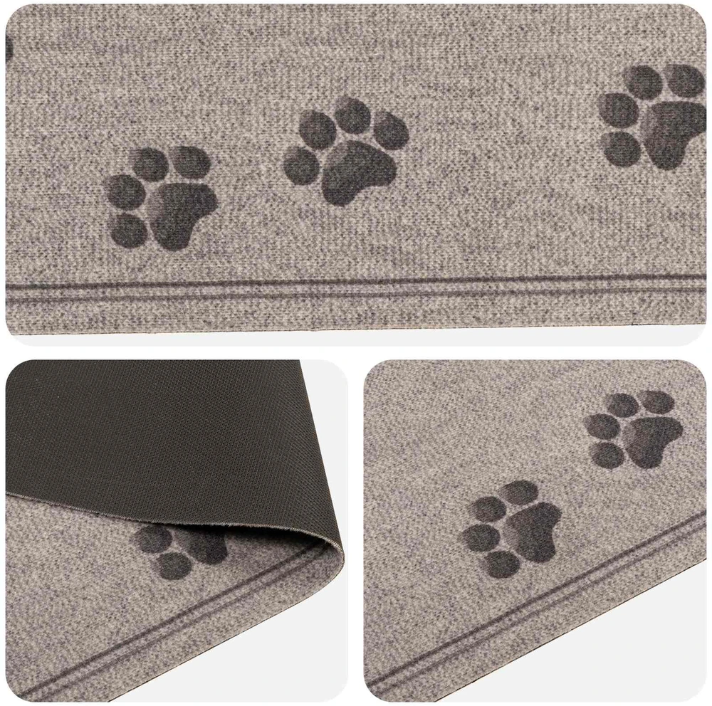 Virtuvės kilimas Pilkos pėdutės 300 x 60 cm 100% poliamidas