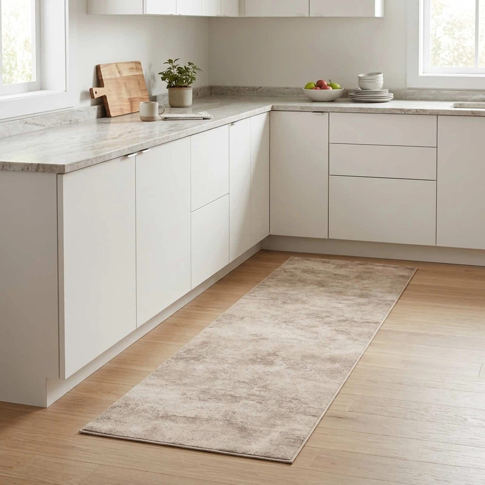 Virtuvės kilimas Smėlio betonas 300 x 60 cm 100% poliamidas