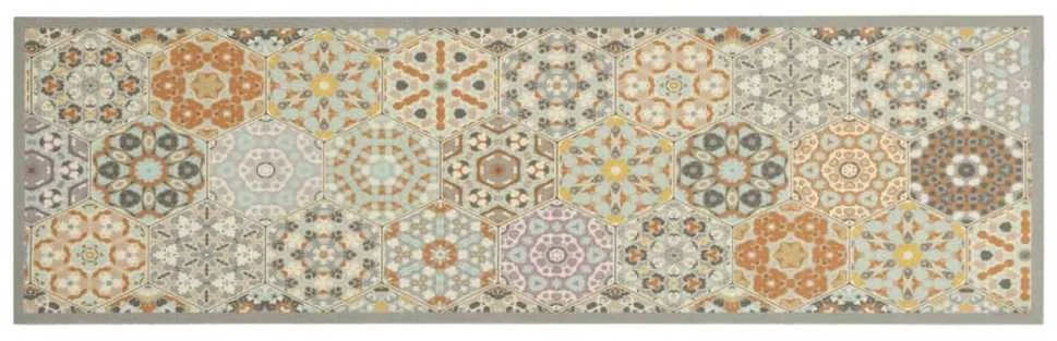 Virtuvės kilimėlis, 45x150cm, aksomas, plaunamas, su rombais
