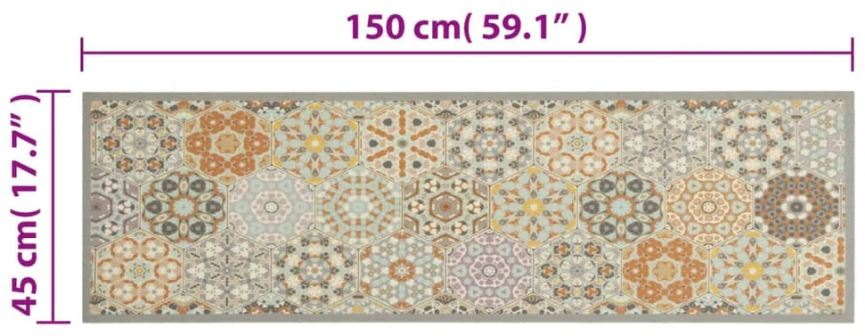 Virtuvės kilimėlis, 45x150cm, aksomas, plaunamas, su rombais