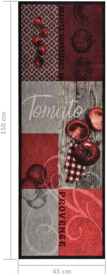 Virtuvės kilimėlis, 45x150cm, plaunamas, su užrašu Tomato